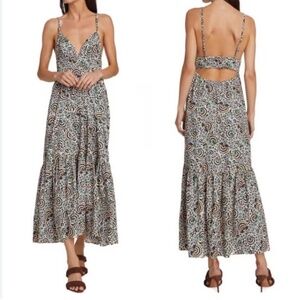 A.L.C. Rhodes Smocked Open Back Floral Maxi Dress
